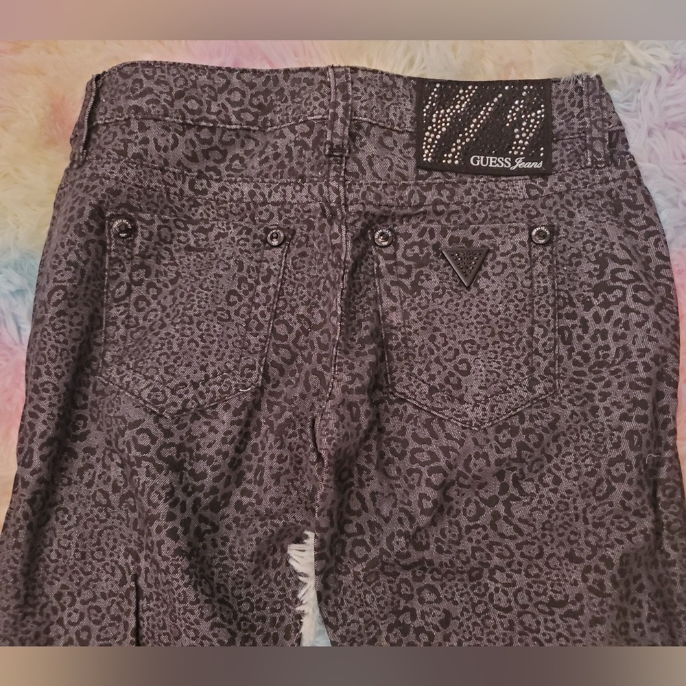 Guess Black Leopard Patterned Jeans